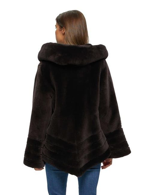 Gorski Black Shearling Lamb Jacket Reversible To Taffeta