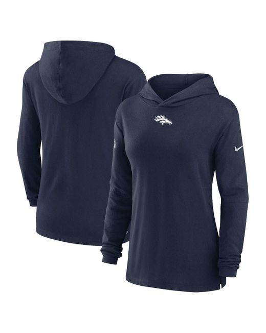 Nike Denver Broncos Sideline Performance Long Sleeve Hoodie T-shirt At  Nordstrom in Blue | Lyst