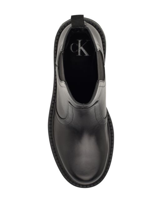 Calvin Klein Jayden Lug Sole Chelsea Boot in Black | Lyst