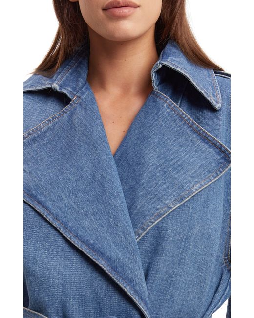 Bardot Blue Oversize Denim Trench Coat