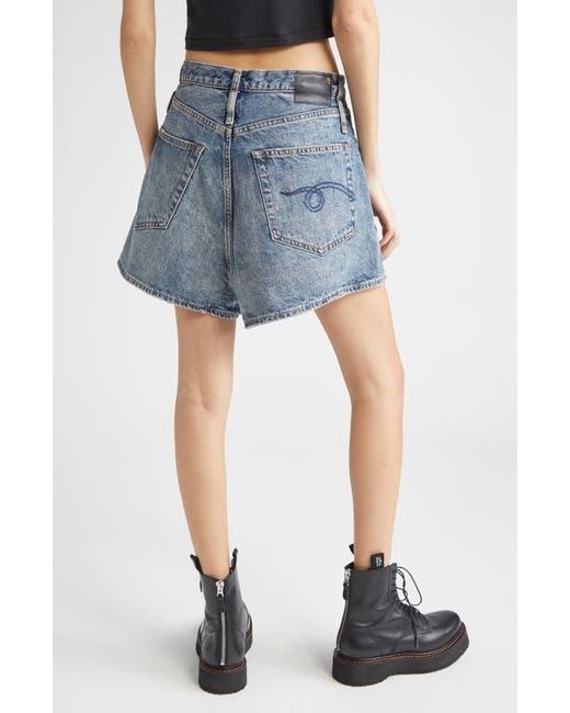 R13 Blue Double Loop Venti Denim Shorts