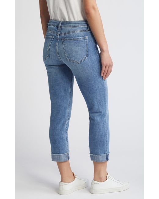 Kut From The Kloth Blue Amy Straight Leg Crop Roll-up Jeans