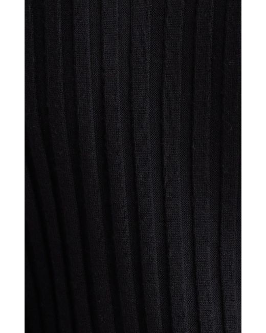 Totême  Black Merino Wool Blend Rib Sweater