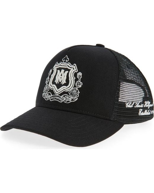 Amiri Black Ma Crest Trucker Hat for men