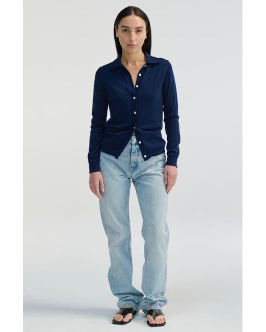 ALMINA CONCEPT Blue Button Up Knit Top