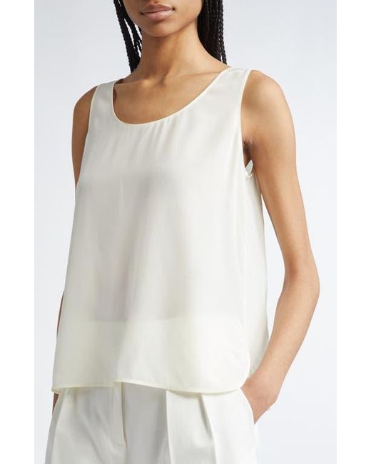 Partow White Eliana Silk Crêpe De Chine Tank