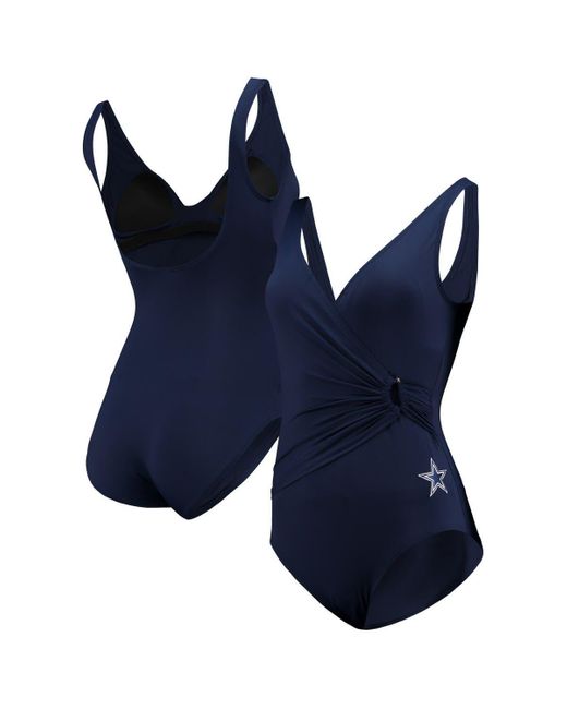 Tommy Bahama Blue Dallas Cowboys Pearl Clara Wrap One-piece Swimsuit At Nordstrom