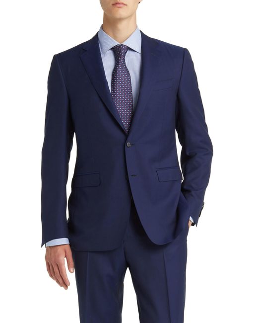 Canali Blue Trim Fit Water Resistant Milano Wool Suit for men