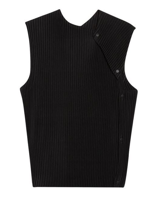 Homme Plissé Issey Miyake Stone Cloud Pleated Top in Black for Men