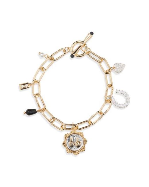 Panacea Metallic Two-Tone Charm Toggle Bracelet