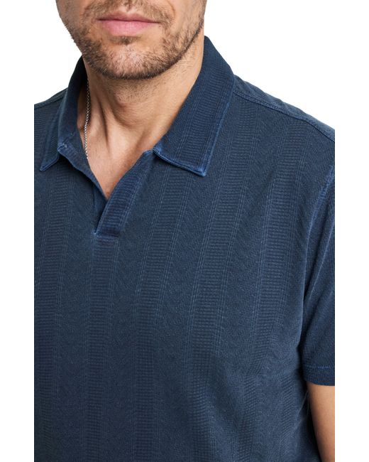 John Varvatos Blue Zion Jacquard Garment Polo for men