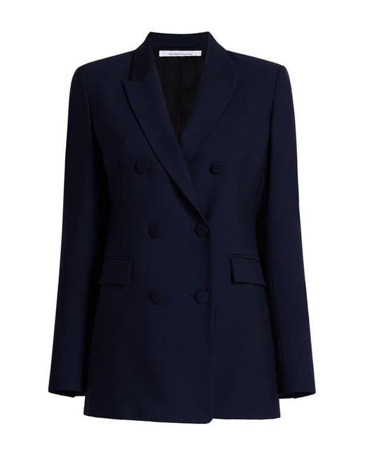 Another Tomorrow Blue Double Breasted Jacket