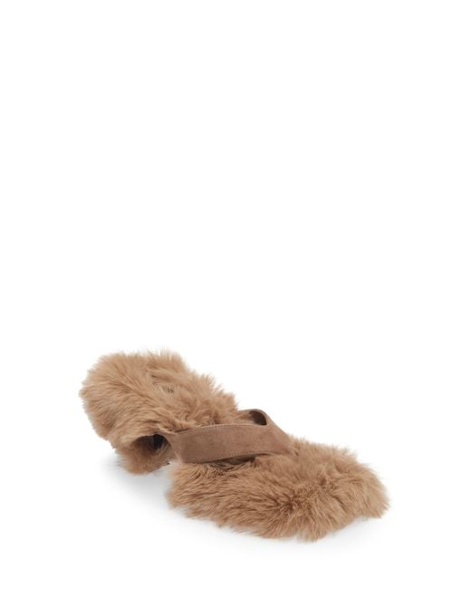 Jeffrey Campbell Brown Fluffed Faux Fur Flip Flop