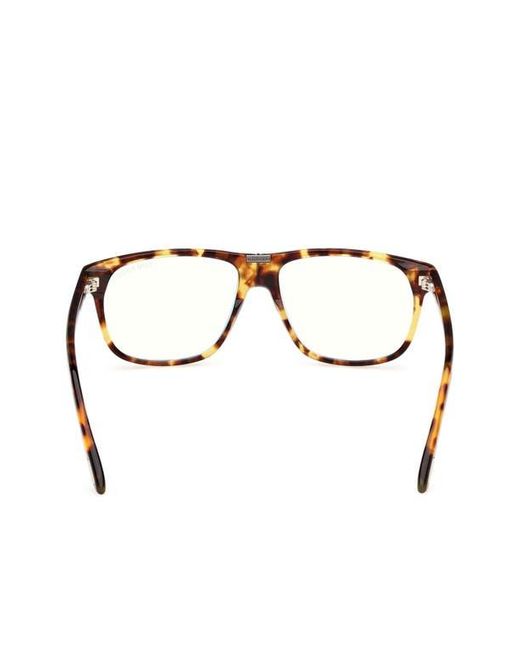 Tom Ford Brown 56Mm Pilot Light Blocking Glasses for men