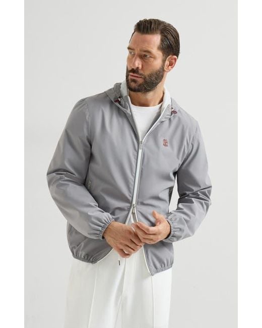 Brunello Cucinelli Gray Nylon Jacket for men