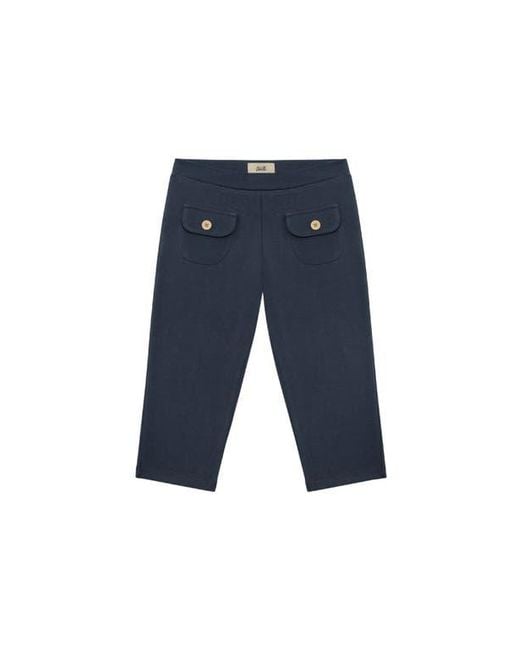 Oddli Blue Button Capris