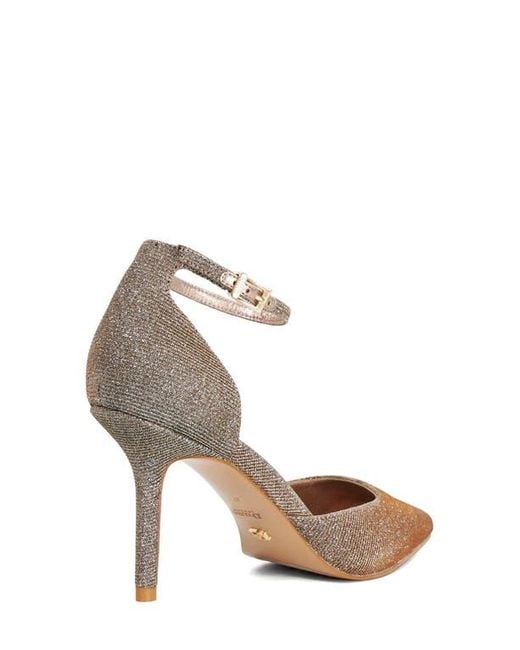 Dune Metallic Calmness Ankle Strap Pointed Toe Pump