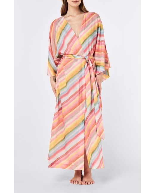 Pink Stripe Robe Papinelle Sophie Stripe Cotton Robe | Lyst