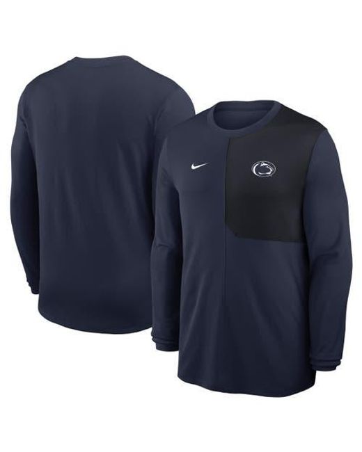 Nike Blue Penn State Nittany Lions 2025 Sideline Coach Uv Performance Long Sleeve T-Shirt for men