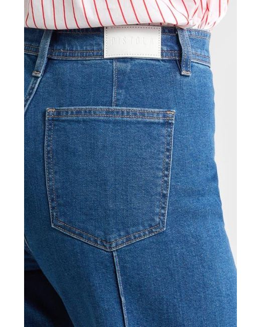 Pistola Blue Penny Pintuck High Waist Ankle Wide Leg Jeans