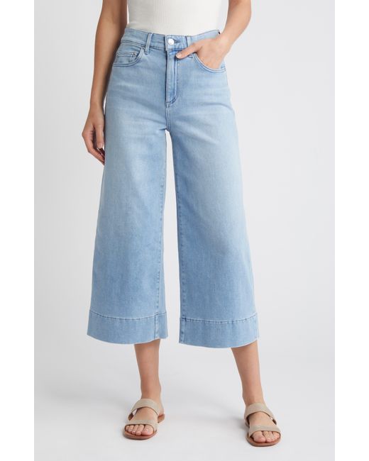 Le Jean Blue Rosie High Waist Crop Wide Leg Jeans