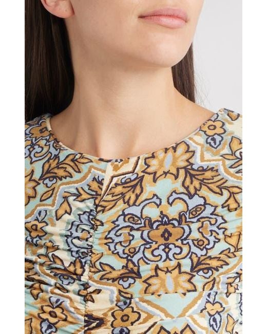 Farm Rio Natural Winter Tapestry Long Sleeve A-Line Dress