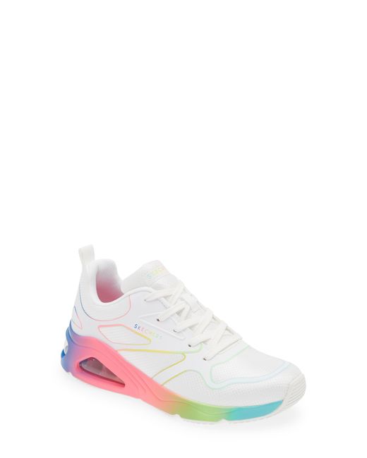 Skechers White Tres-air Uno Rainbow Roads Sneaker