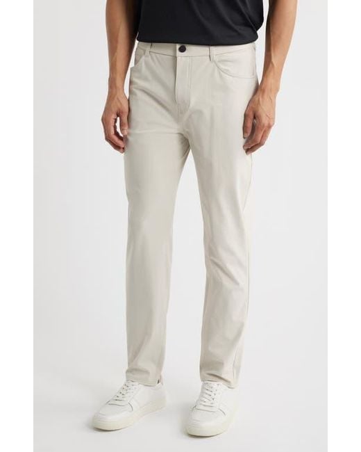 Zella White Driver Slim Fit Five Pocket Pants for men