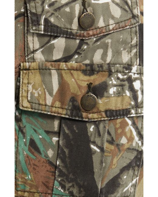 PTCL Multicolor Front Zip Cargo Miniskirt