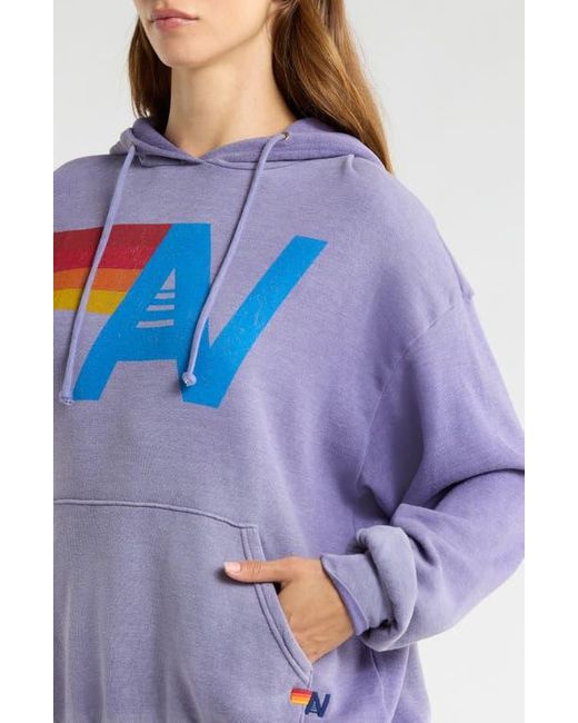 Aviator Nation Blue Logo Relaxed Fit Graphic Hoodie