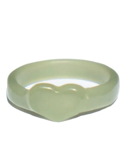 seree Green Jade Heart Cocktail Ring