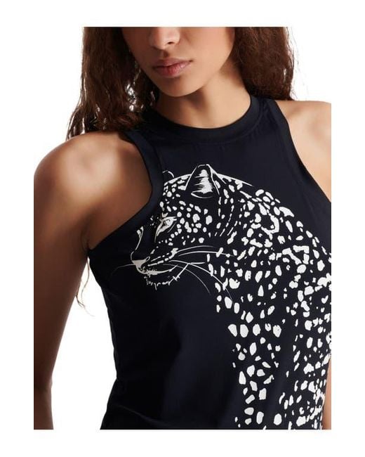 Balmain Black Leopard Print Tank Top