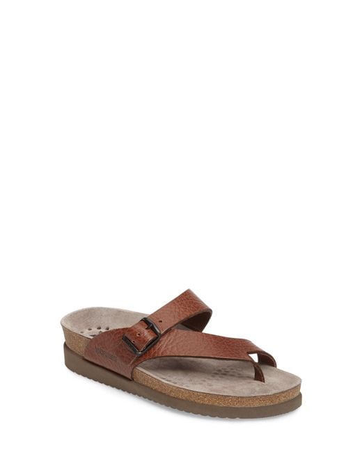 Mephisto Brown Helen Toe Loop Sandal
