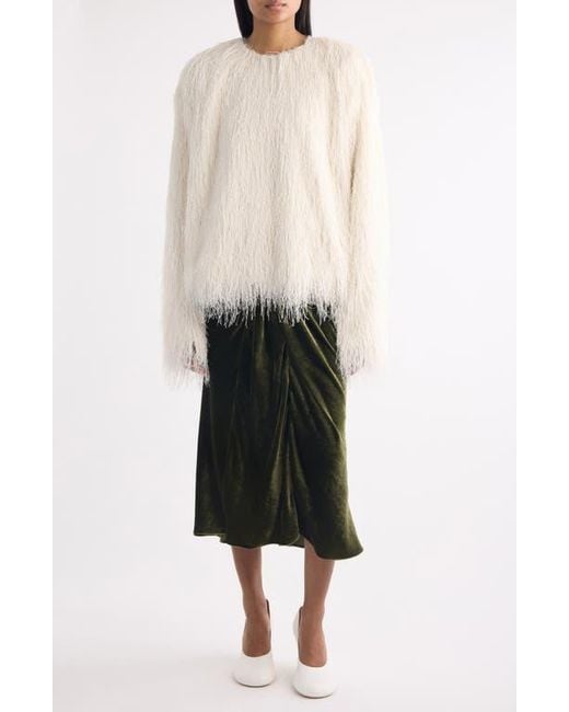 Dries Van Noten Black Smila Twist Front Velvet Midi Skirt
