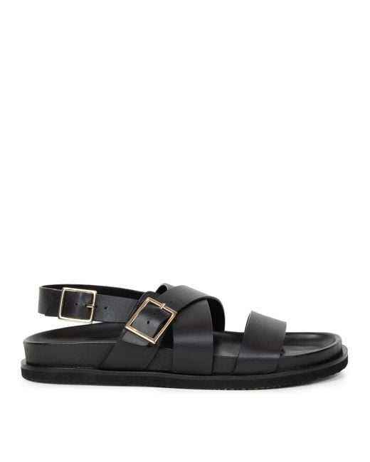 Bobbies Black Nori Flat Sandals