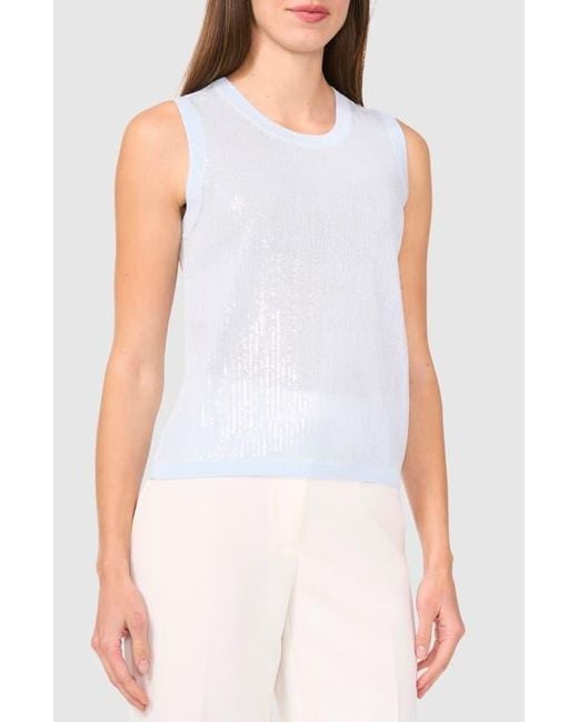 Halogen® White Sequin Detail Sleeveless Sweater