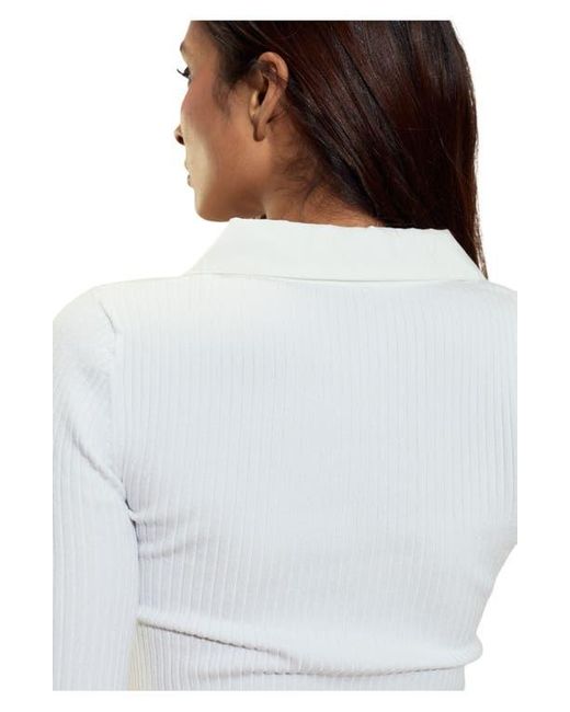 Cynthia Rowley White Ues Rib Knit Polo