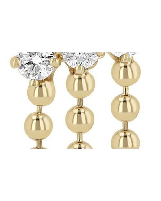 Zoe Chicco Metallic Diamond Beaded Waterfall Drop Earrings