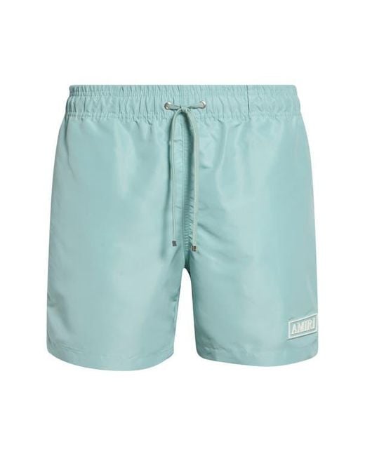 Amiri Blue Patch Swim Trunks for men