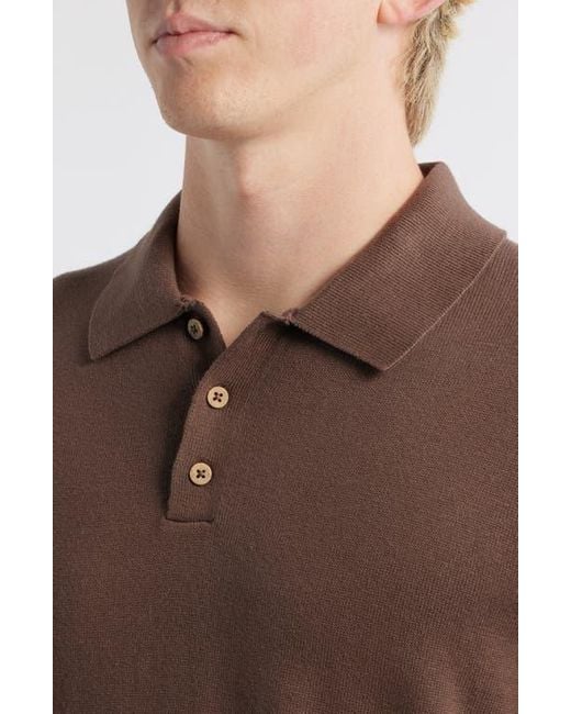 Alex Crane Brown Feather Organic Cotton Polo Sweater for men