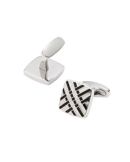 Link Up Metallic And Soft Square Enamel Cufflinks for men
