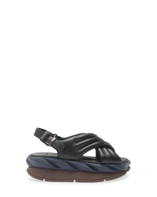 4Ccccees Blue Mellow Mana Platform Slingback Sandal