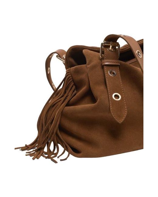 Maje Brown Suede Miss M Xl Bag