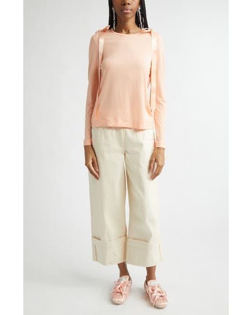 Simone Rocha Natural Straight Leg Bow Loop Jeans