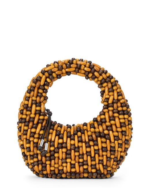 Staud Brown Reef Beaded Bag