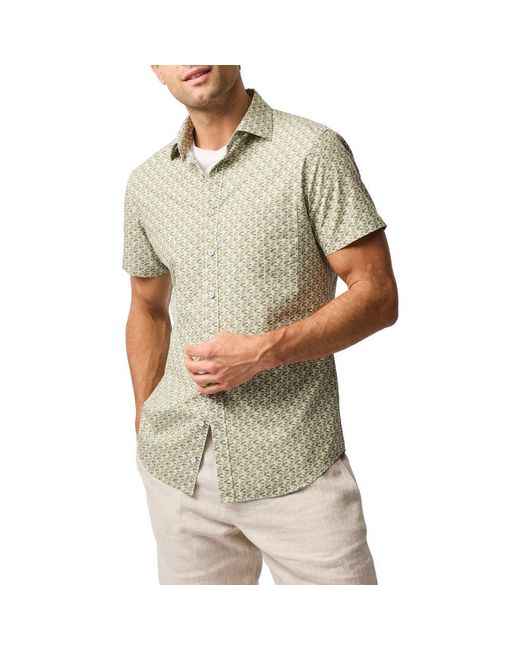 Rodd & Gunn Green Avonside Short Sleeve Organic Cotton Button-Up Shirt for men