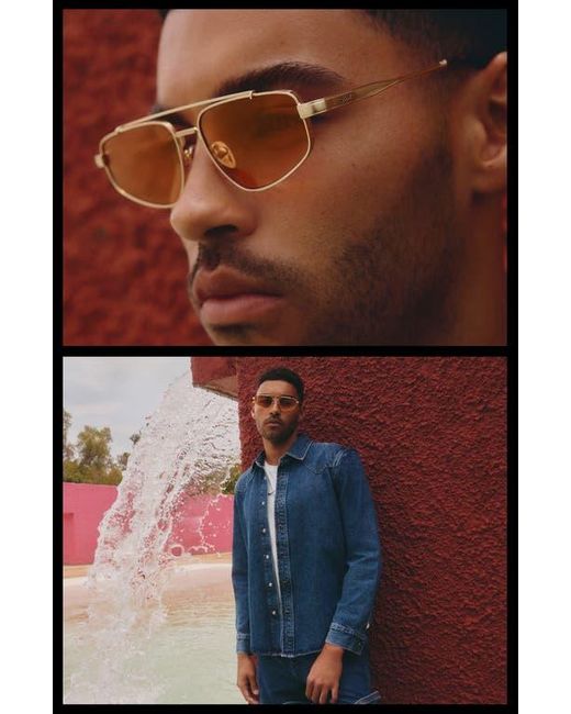 QUAY PIT STOP UNISEX Sunglasses, Gold with honey lens. Brand new! Pit Stop Narrow Aviator Sunglasses by Quay – QUAY main image 4
