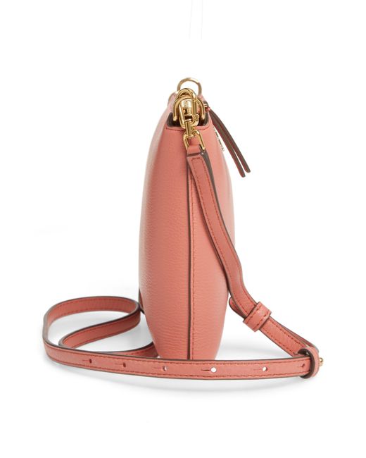 Tory Burch Kira Pebbled Leather Wallet Crossbody Bag in Pink | Lyst