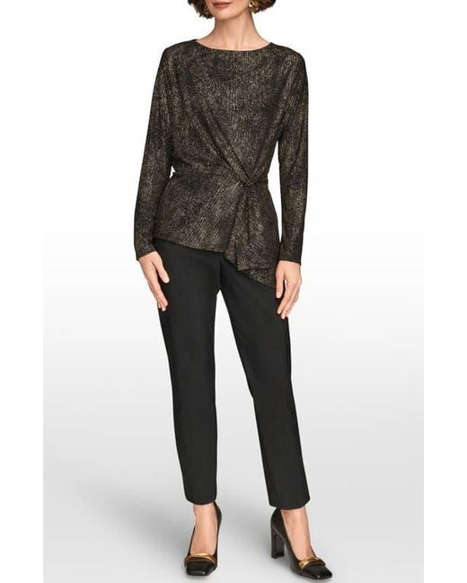 Donna Karan Black Metallic Long Sleeve Shirt