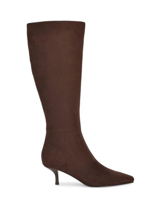 Nine West Brown Havier Knee High Kitten Heel Boot